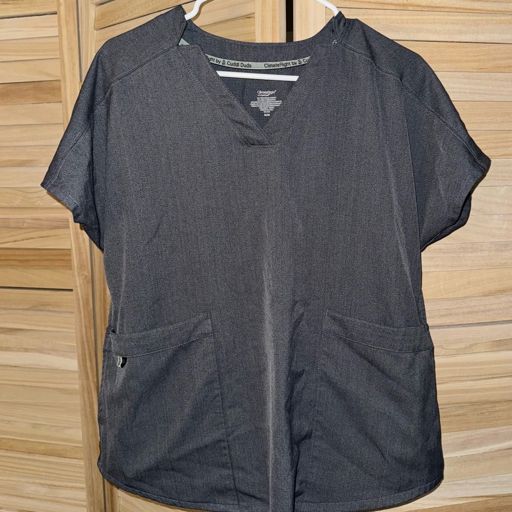 Cuddl Duds Gray V-Neck Top